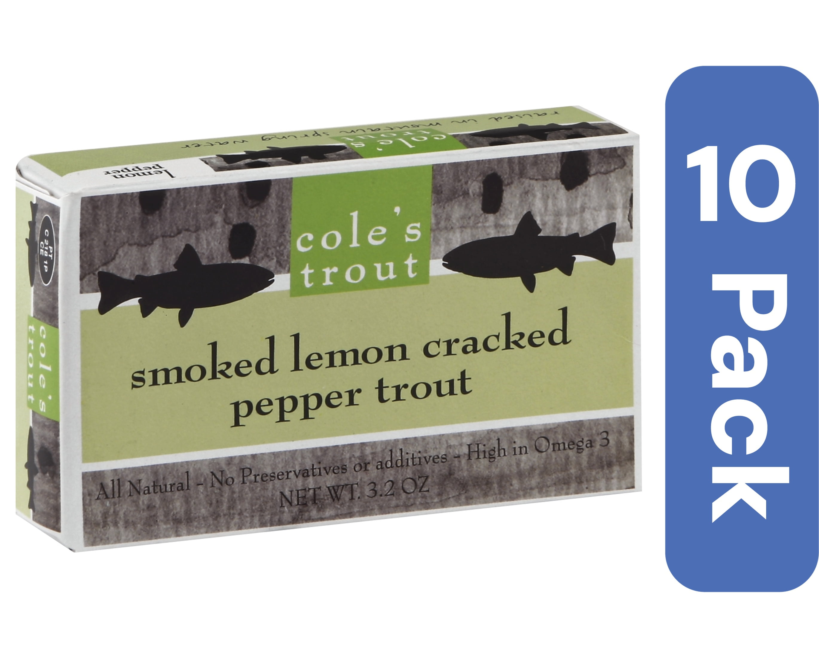Cole's Smoked Trout with Lemon & Cracked Pepper 3.2 oz (Pack of 10)