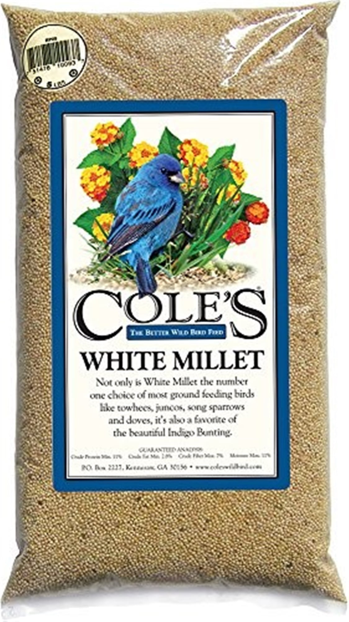 Cole's Blend White Millet Bird Seed, 10Pound for Ground Feeding Songbirds