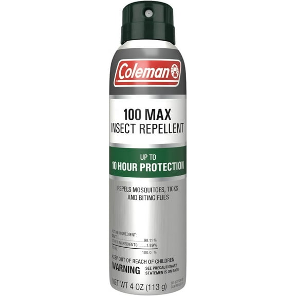 Coleman 100% Deet 100 Max Insect Repellent Continuous Spray, 4 Oz