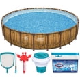 thumbnail image 1 of Coleman Power Steel 22 ft. x 52 in. Round Metal Frame Above Ground Pool Set Including Pool Skimmer, Thermometer, Chlorine Dispenser and Refills, 1 of 7