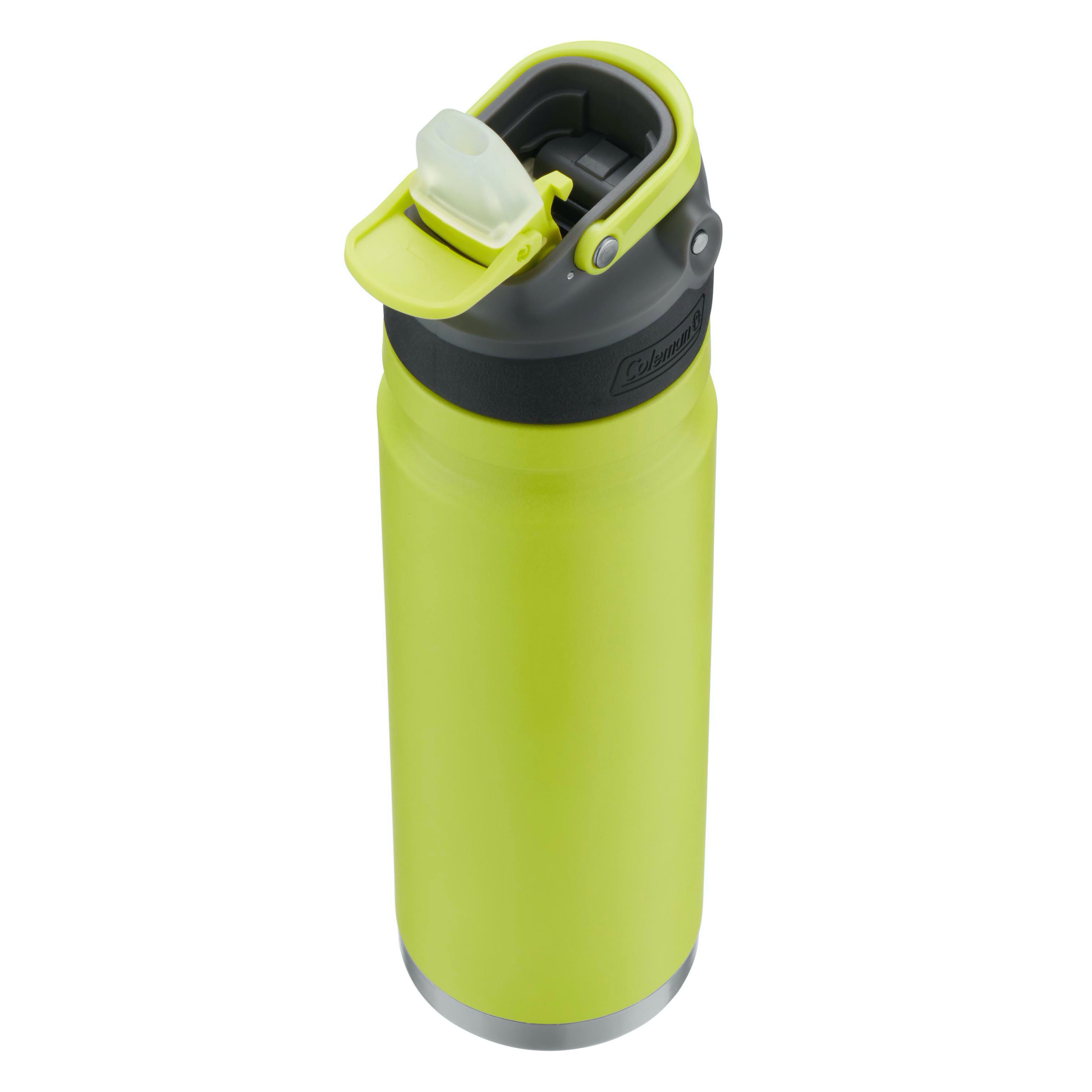 Coleman Freeflow Autoseal Water Bottle 24oz Black Stainless Steel Insulated
