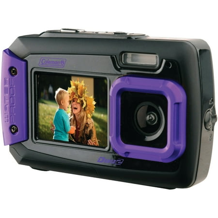 Coleman® 2v9wp-p 20.0-megapixel Duo2 Dual-screen Waterproof digitl Camera (purple)