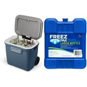 Coleman 316 Series 60QT Wheeled Cooler, 1 Count and Freez Pak Large Ice, 1 Count Pack Reusable, 1 Count
