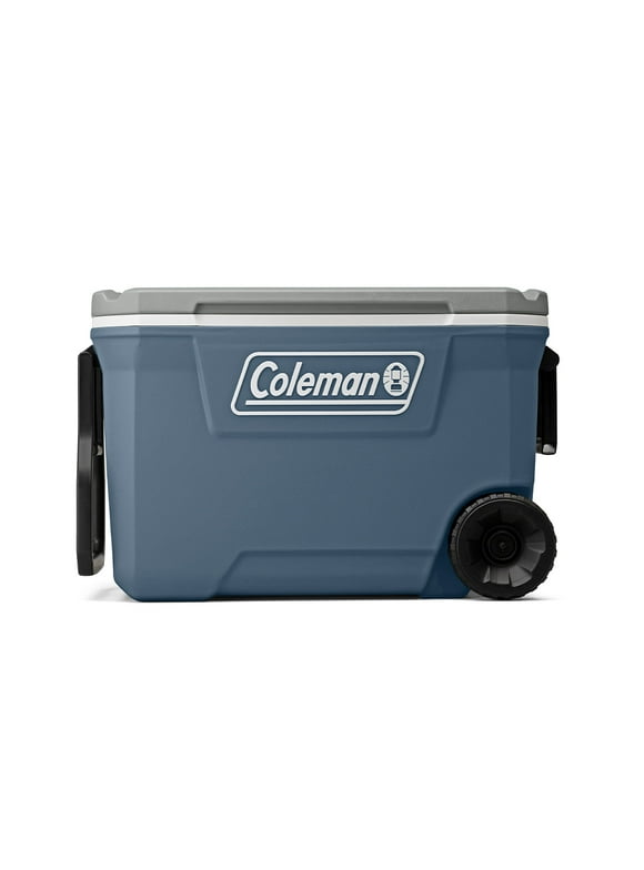 Coleman 316 Series 62QT Lakeside Blue Hard Chest Wheeled Cooler; Backyard, Camping, Beach, Tailgate