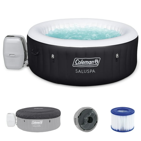 Coleman 4 Person 60 Jet Outdoor Spa, Inflatable Hot Tub, Gray