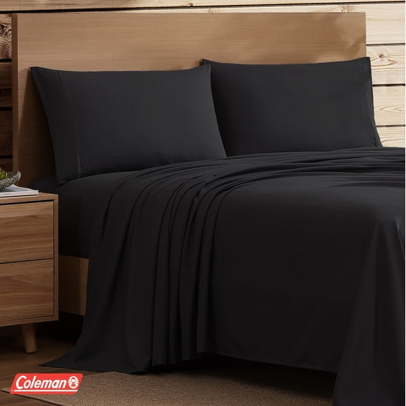 Coleman® 4 Piece Solid Microfiber Sheets Set - Full, Black
