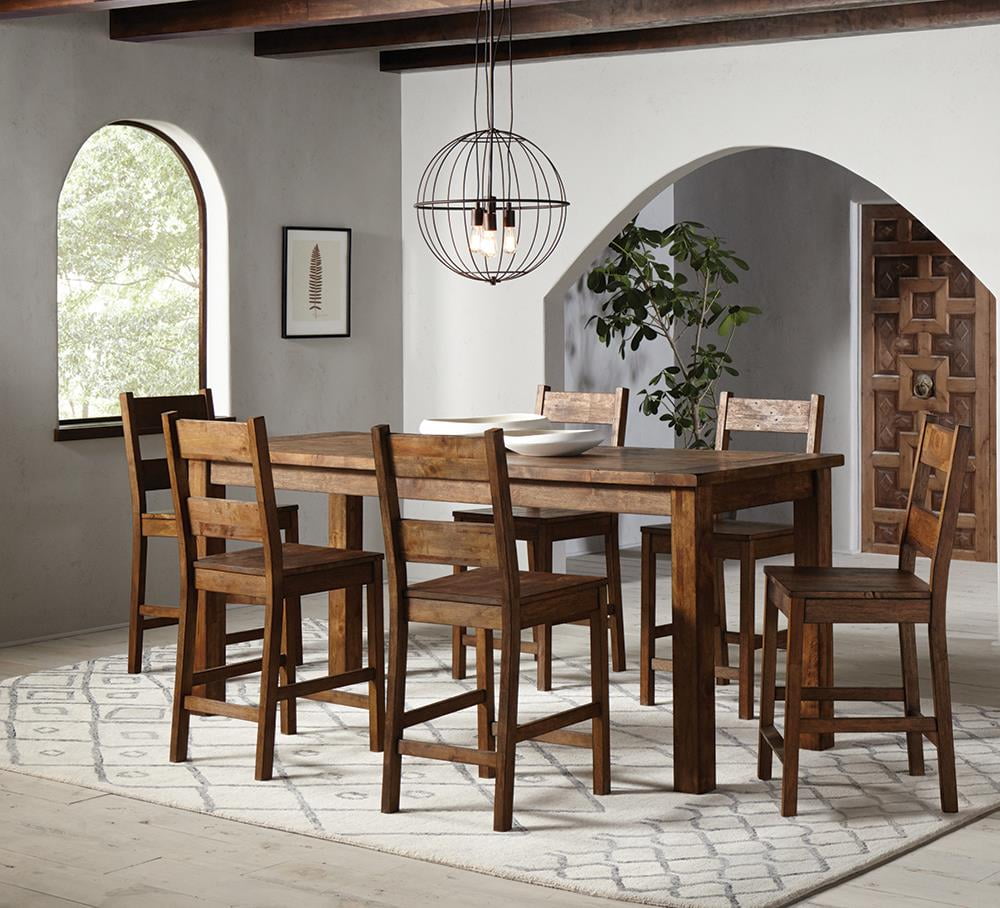 Rustic Dark Brown 5-Piece Counter Height Dining Set