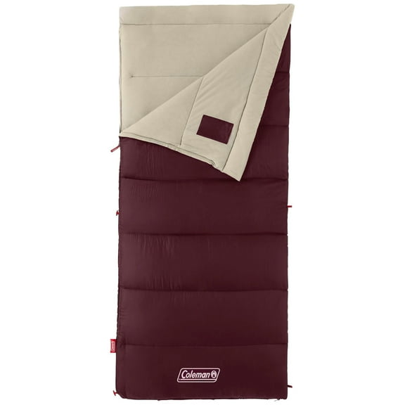 Coleman Autumn Glen 50-Degree Sleeping Bag, Maroon