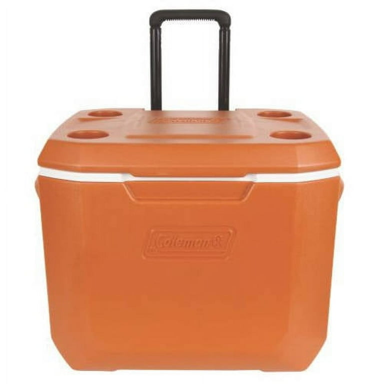 Coleman 50 qt Hard-Sided Rolling Thermocooler, Orange - Walmart.com