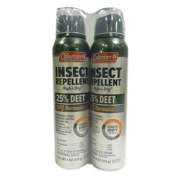 Wisconsin Pharmacal WPC-75142 2019 6 oz Coleman 25 Percentage Deet High & Dry Aerosol Repellent Spray - Pack of 2