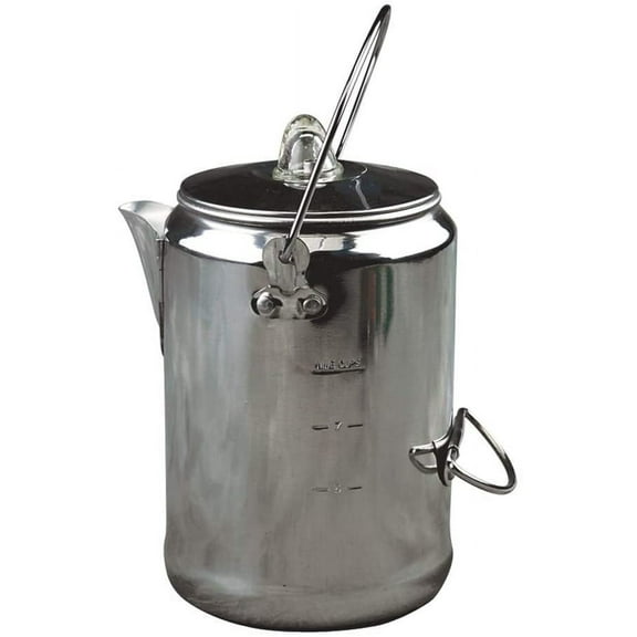 Coleman Aluminum Coffee Pot Percolator - 9 Cup - Silver