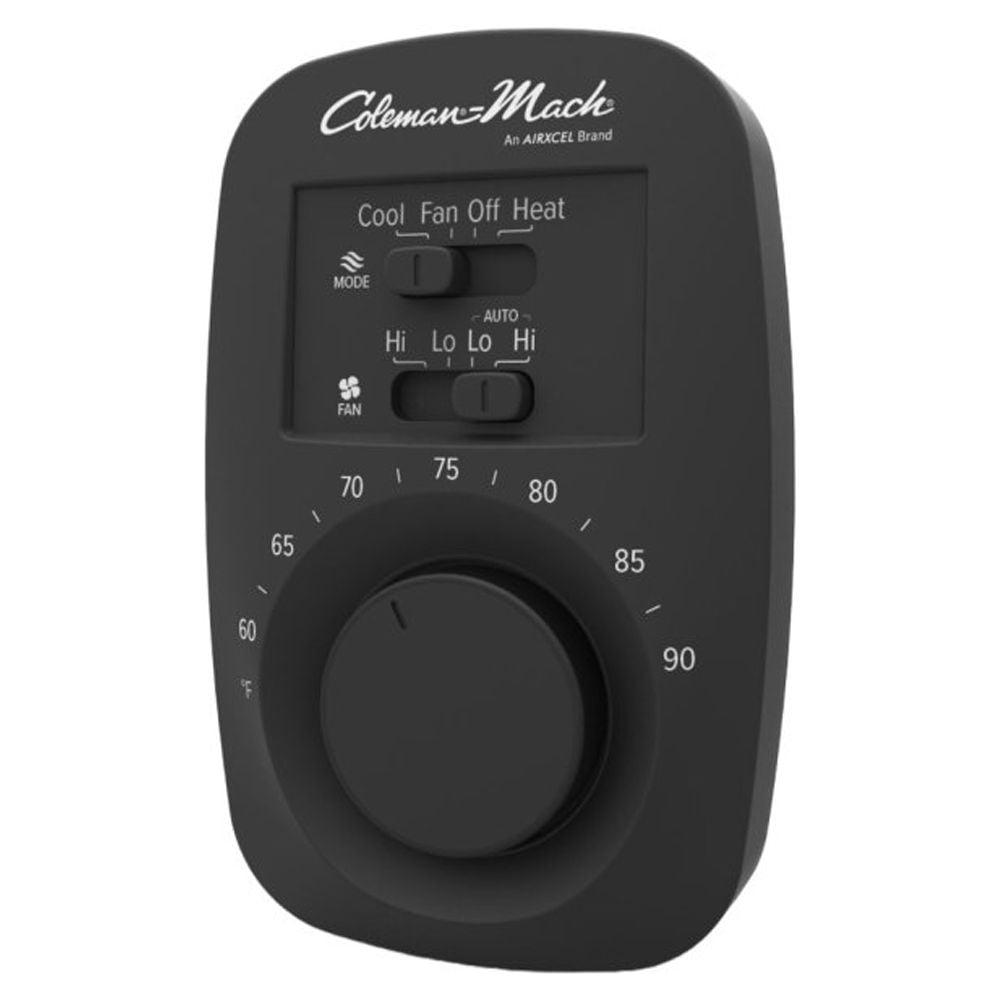 Coleman 9420351 Heat/Cool Wall Thermostat Analog Black