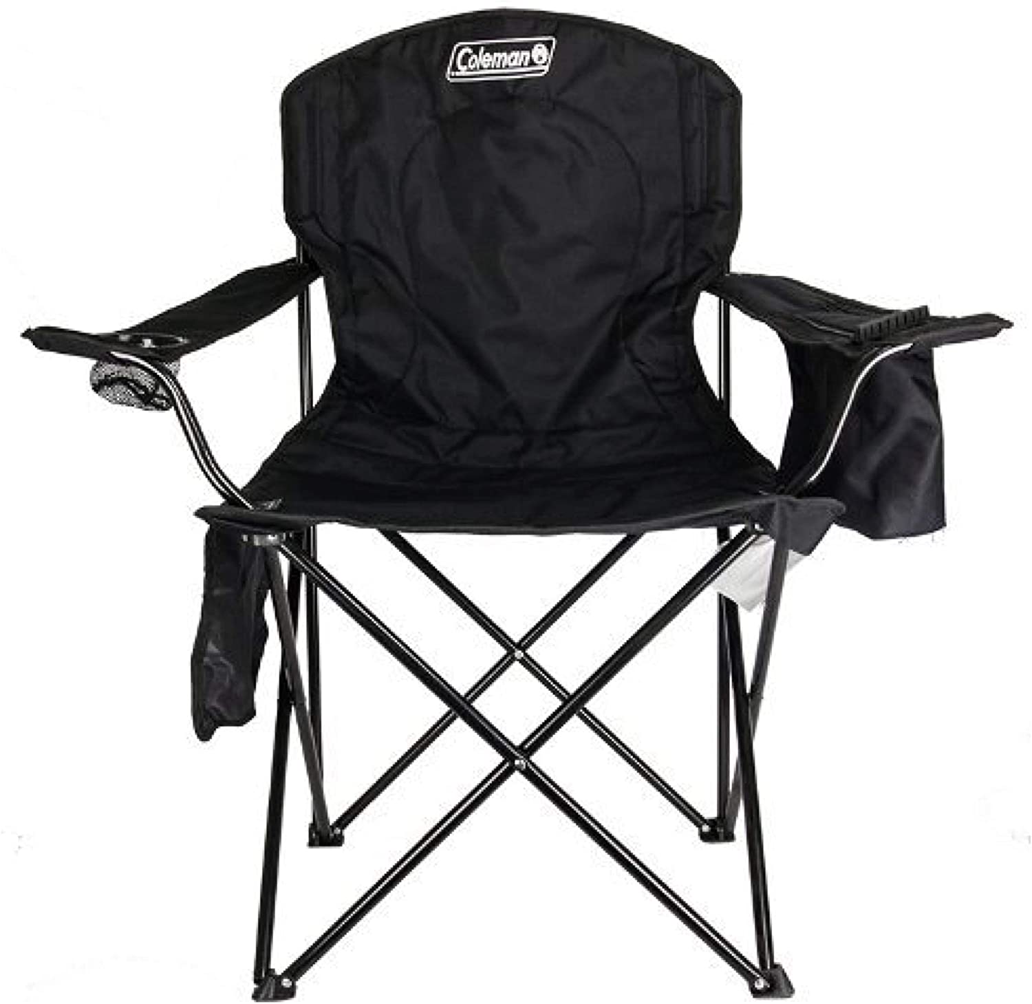 Coleman® Adult Camping Chair with Built-In 4-Can Cooler, Black - image 1 of 4