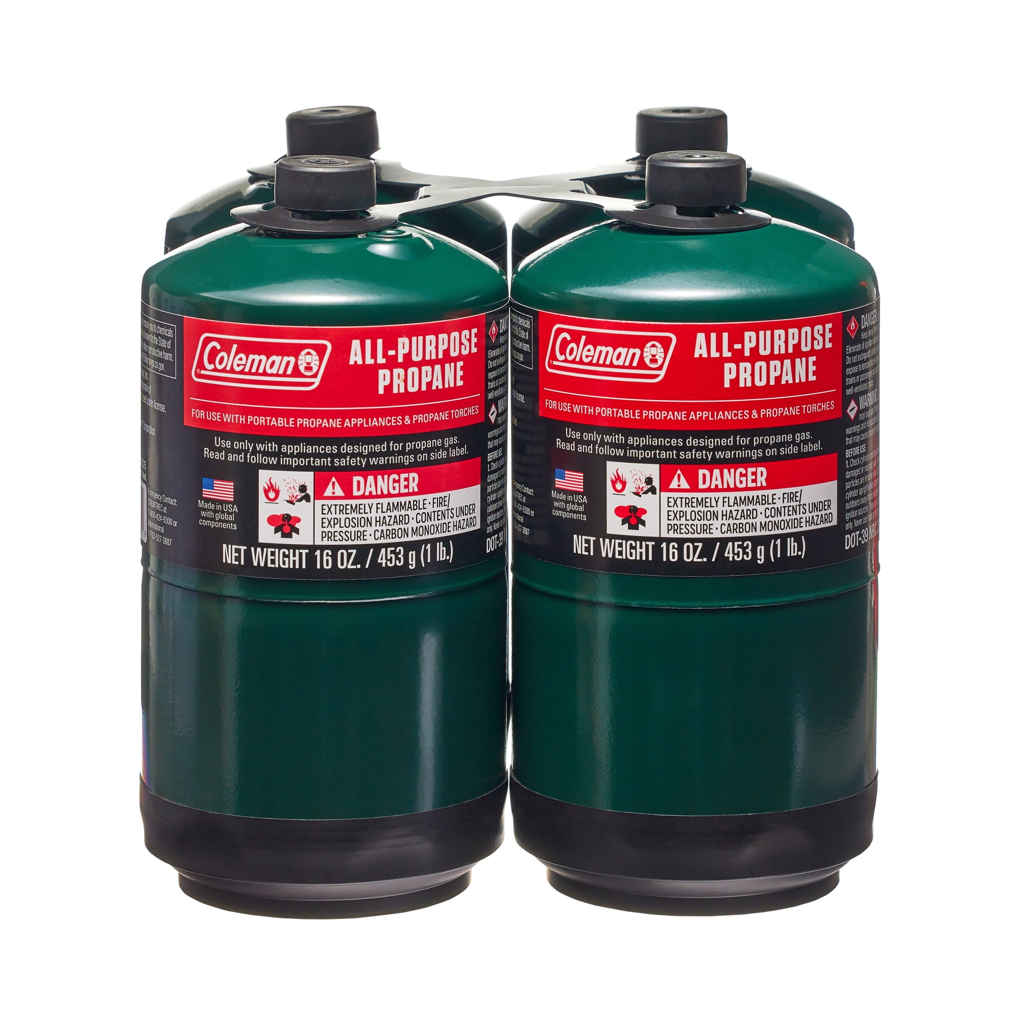 Coleman All Purpose Propane Gas Cylinder 16 oz, 4-Pack