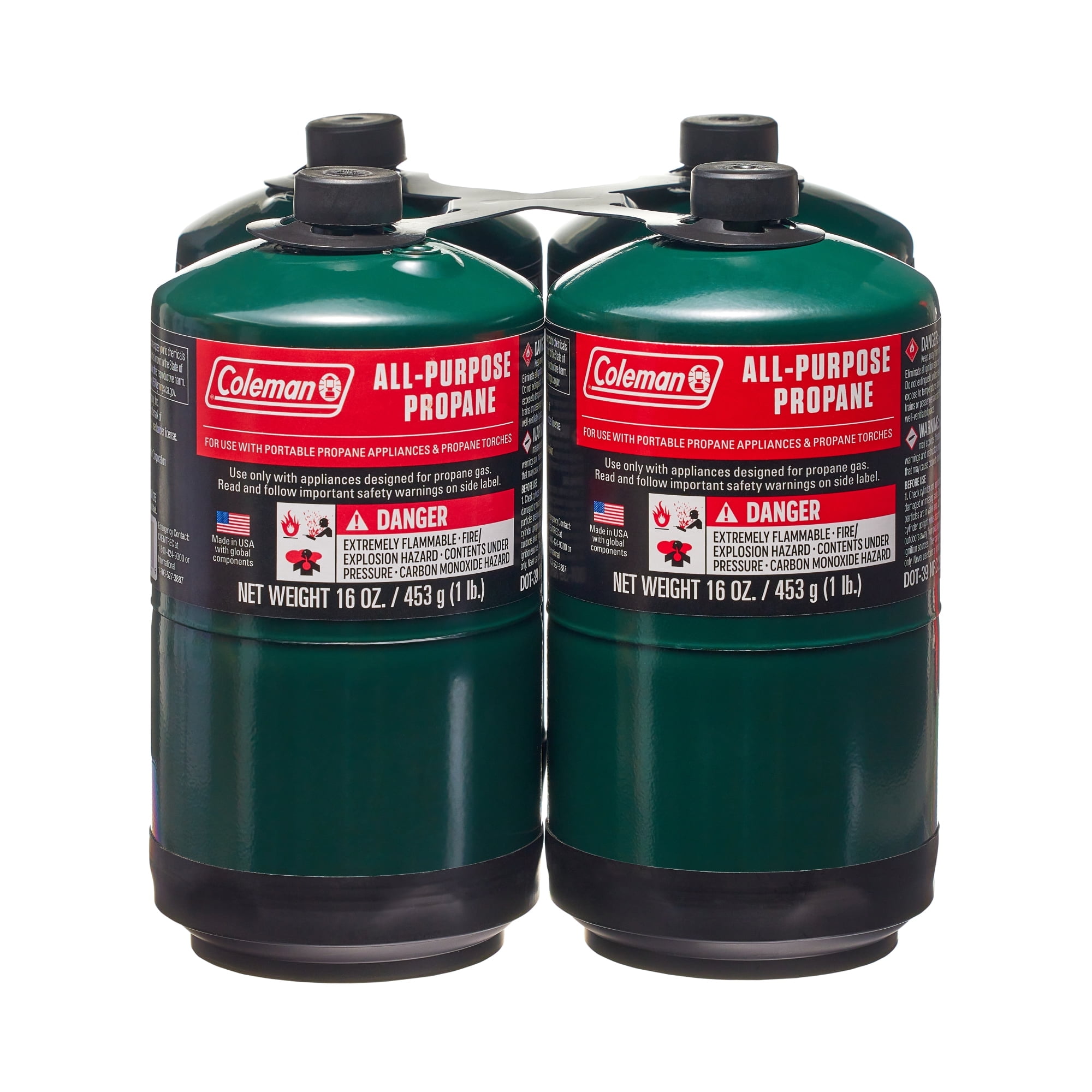 Coleman All Purpose Propane Gas Cylinder 16 oz, 4-Pack