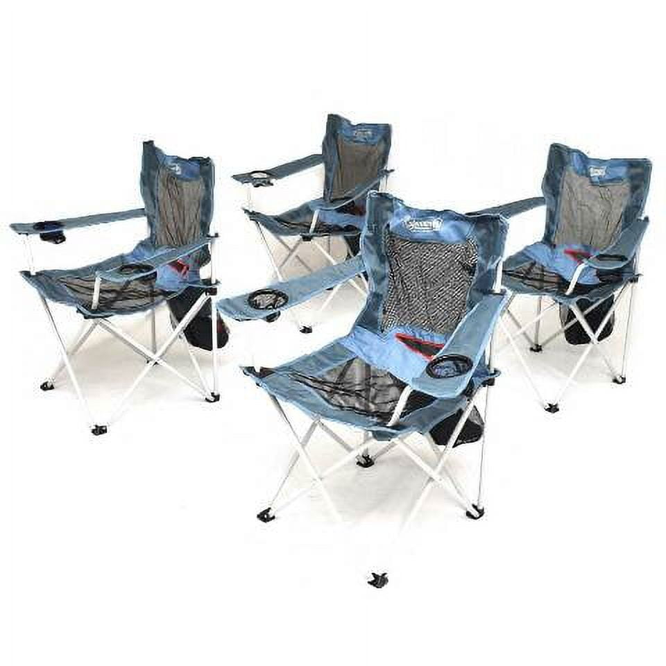 Coleman Boat All-Season Folding Chair with Cup Holders, Blue