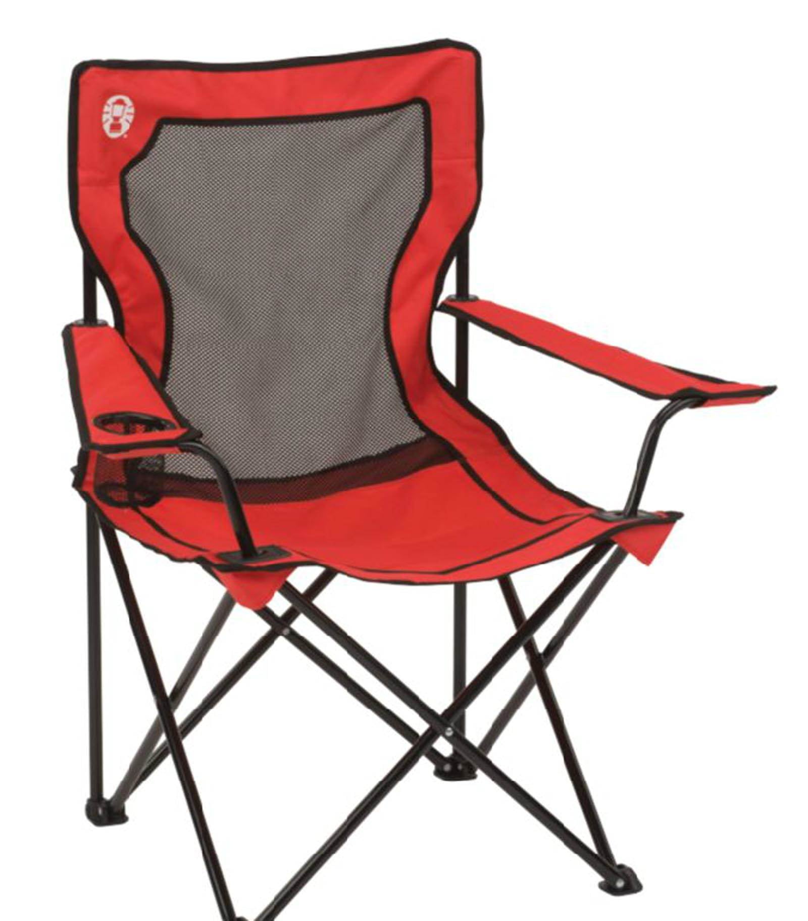 Coleman Broadband Mesh Quad Adult Camping Chair, Red
