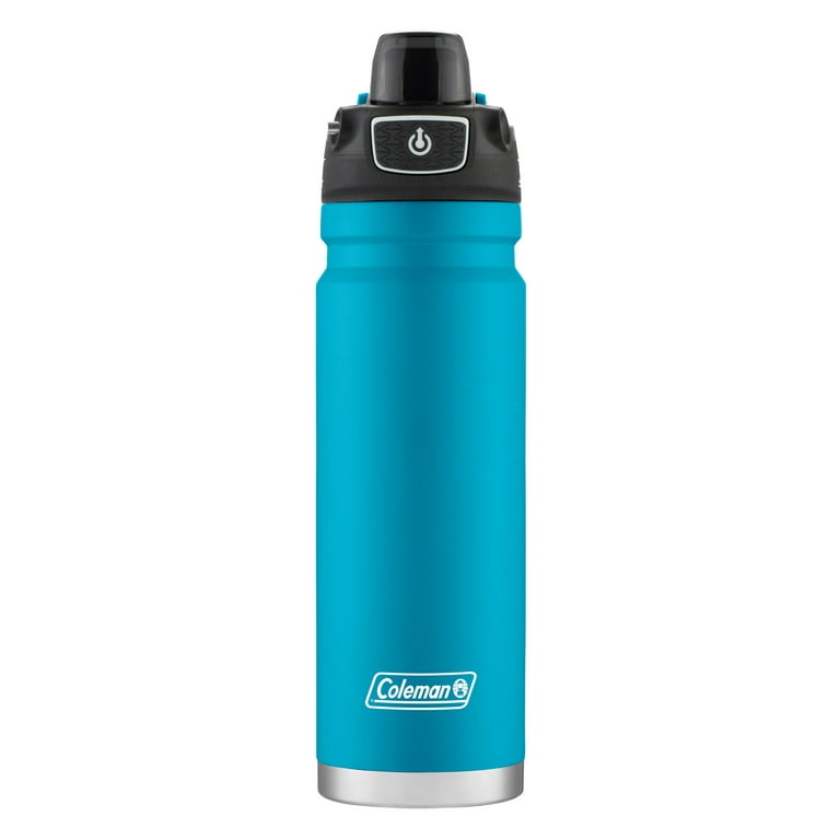 Coleman Burst PopTop Stainless Steel Insulated Water Bottle, 24 oz, Blue Caribbean Sea