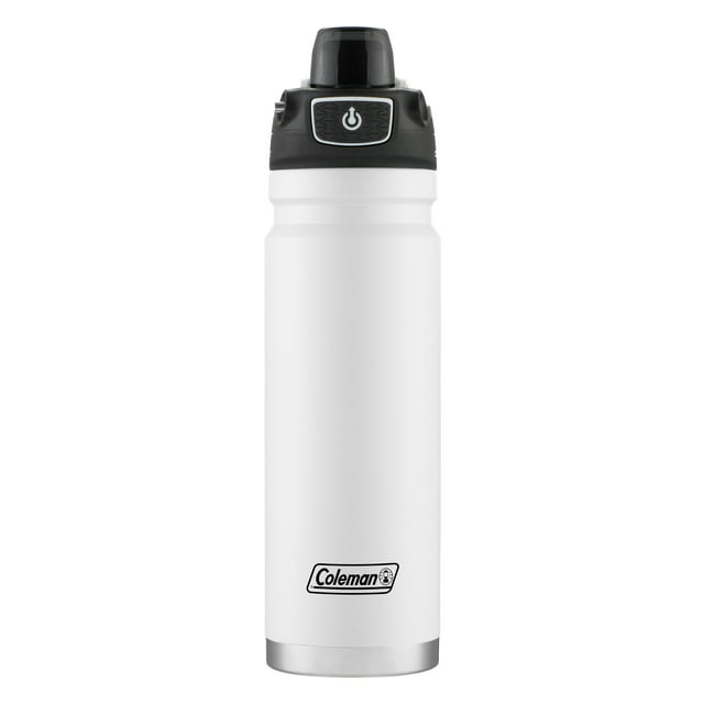 Coleman Burst Poptop Stainless Steel Insulated Water Bottle, 24 oz., White Cloud Color