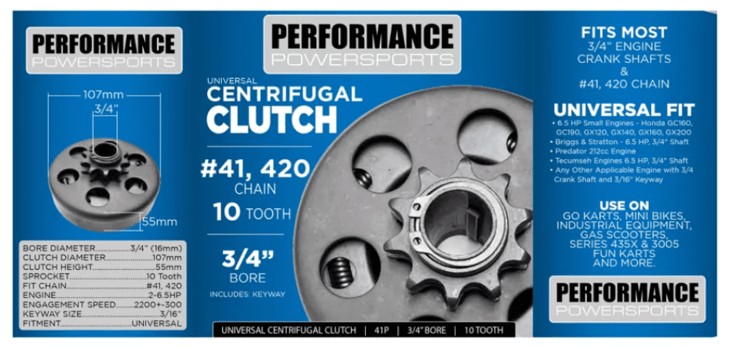 Coleman CC10T3441 10T Centrifugal Clutch 3/4 in. Bore 41, 420