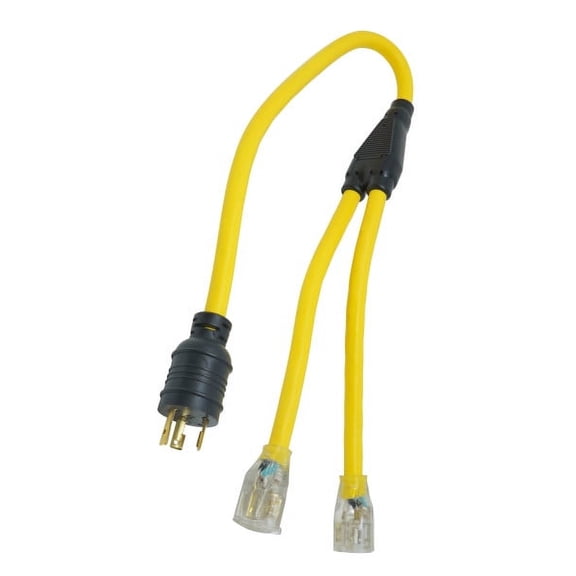 Coleman Cable 01915 3-Feet Generator Power Cord Adapter