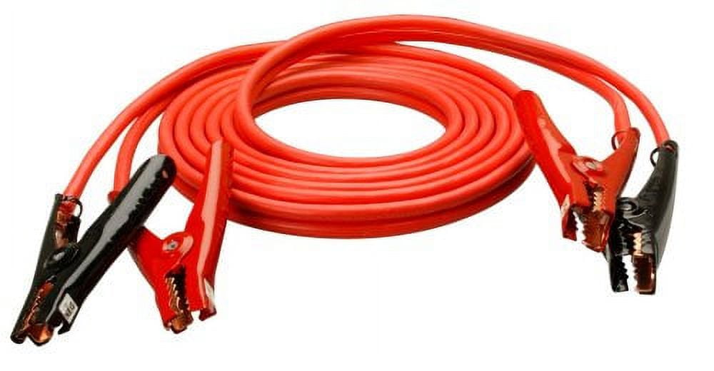 Coleman Cable 08665 12' Heavy-Duty Truck and Auto Battery Booster Cables with Polar Glow Clamps, 4-Gauge