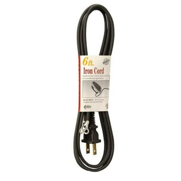 Coleman Cable 09327 6 ft. 16/2 Wire Gauge Black Replacement Iron Cord