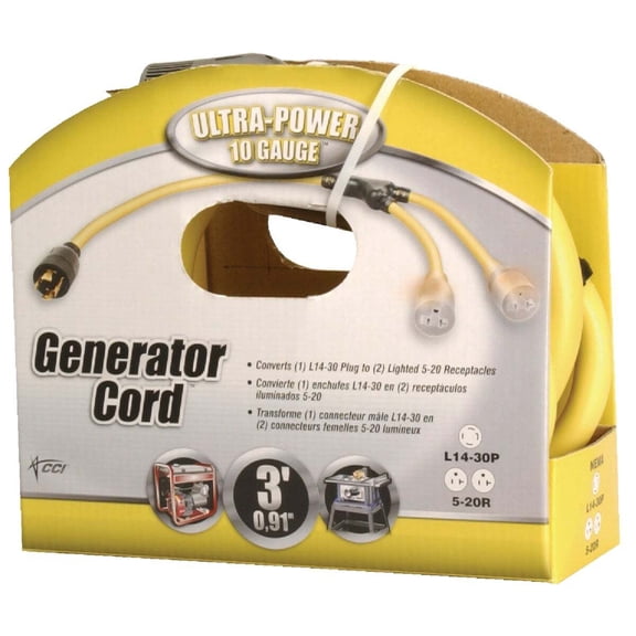 Coleman Cable 10/4 STOW 250 volt 3 ft. L Generator Cord