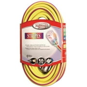 Coleman Cable 100ft. Yellow & Purple 12-3 Outdoor Extension Cord