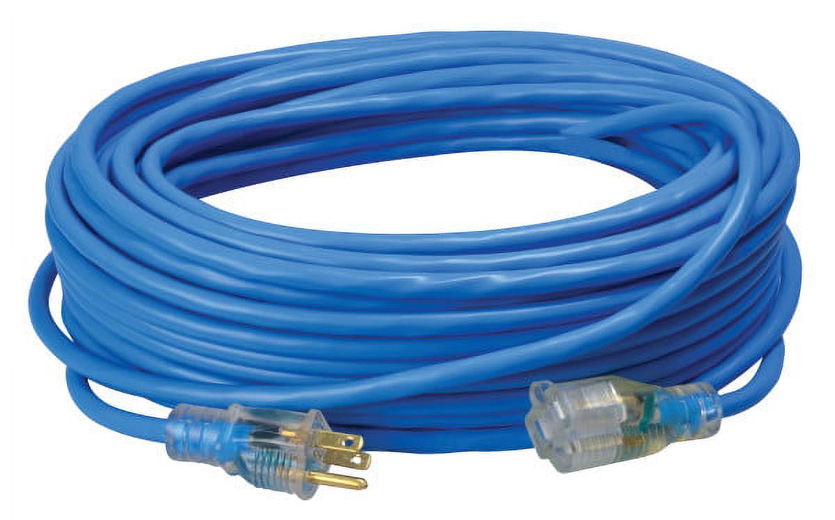 Coleman Cable 2468SW8806 50' 14/3 Blue Hi-Visibility/Low Temp Outdoor Extension Cord