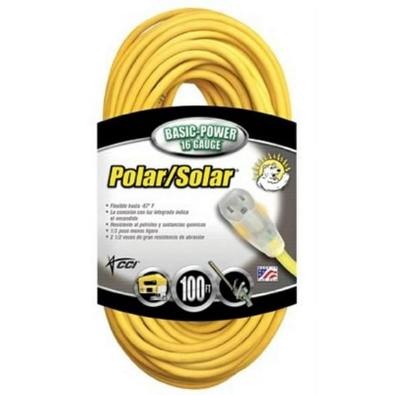 Coleman Cable  16-3 100' Sjeow Polar-Solar Extension Cord