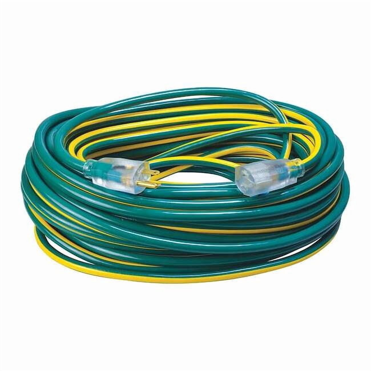Coleman Cable 2549SW0052 100' Green & Yellow 12/3 Outdoor Extension Cord
