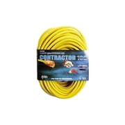 Vinyl Extension Cord, 50 ft, 1 Outlet, Yellow