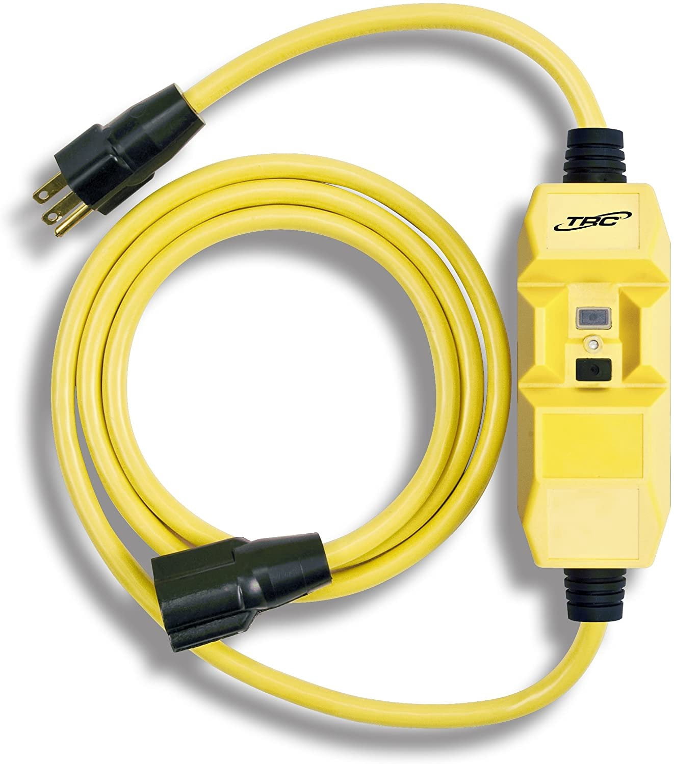Coleman Cable Inline GFCI Extension Cord 26020050-1 - 14/3 SJTW-A, 50 Ft, Yellow