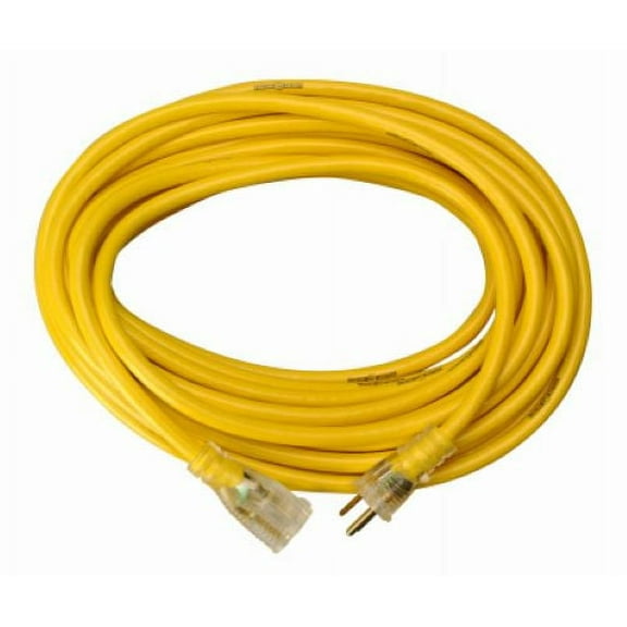 Coleman Cable 2884AC Yellow Jacket 50' 15A 12 Gauge Extension Cord - Quantity of 1