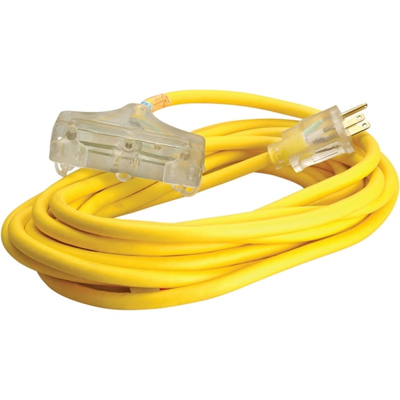Coleman Cable 34870002 3487SW0002 3 Way Power Block; 25-Feet; Yellow