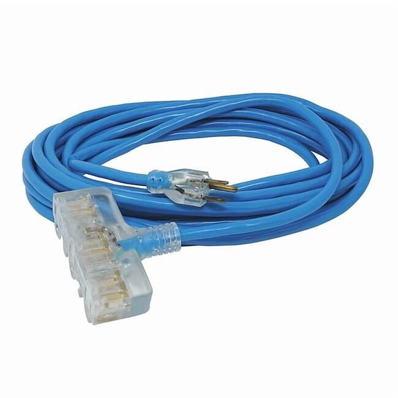 Coleman Cable 41688806 50' 12/3 Tri-Source 3-Way Power Blocks Hi-Visibility Extens