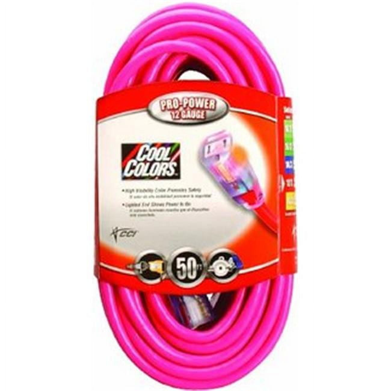 Coleman Cable 50 ft. Extension Cord, Blue Lighted End