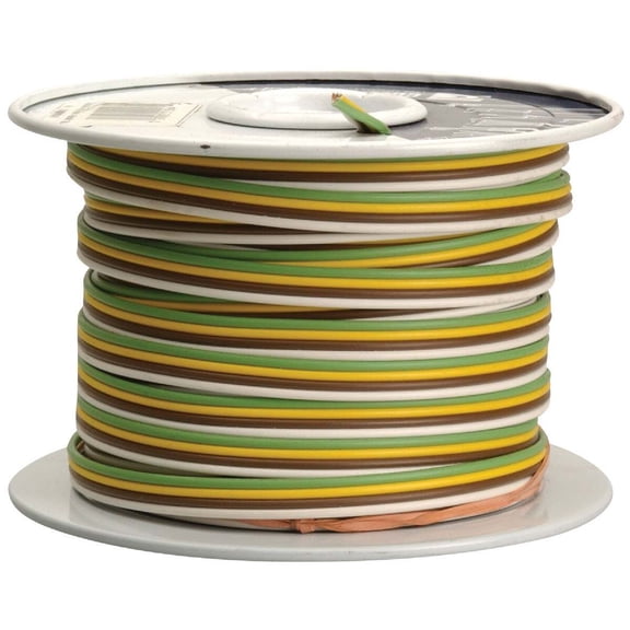 Southwire Coleman Cable 51564-03 100-Feet Spool of Trailer Wire, 16-Gauge 4-Conductor Indoor & Outdoor Use, NEC-Compliant