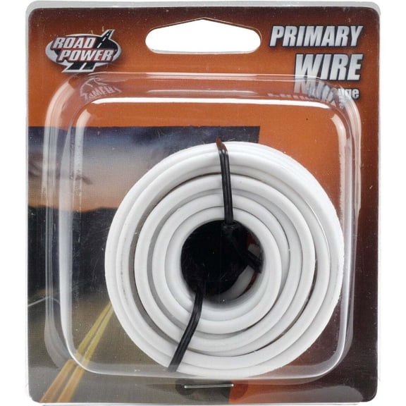 Coleman Cable Primary Wire 17ft. L White Carded