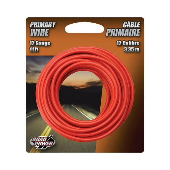 Road Power 55671533/12-1-16 Electrical Wire, 12 AWG Wire, 25/60 V, Copper Conductor, Red Sheath, 11 ft L