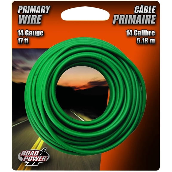Coleman Cable 56421933 14 Gauge Automotive Copper Wire, Green, 17' — Indoor & Outdoor Use, NEC-Compliant