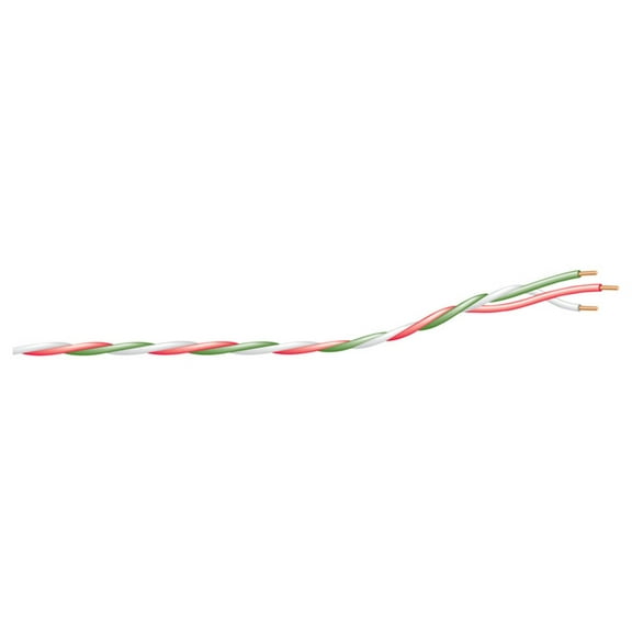 Southwire Bell Wire Solid Copper 20/3 Gauge - 150V - 500' Green/Red/White