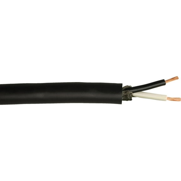 Woods Cold Flex Electrical Cable 16 AWG 2-Conductor Copper Wire - SJEW Rubber, Black, 250'