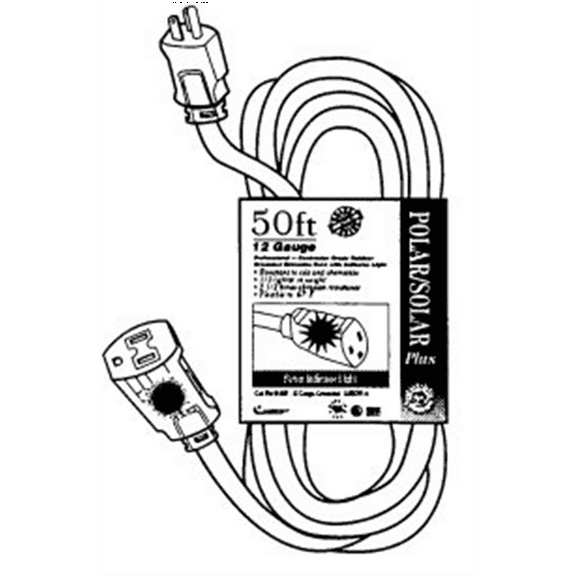 Coleman Cable EXT CORD 50' 16/3 YEL LITED END