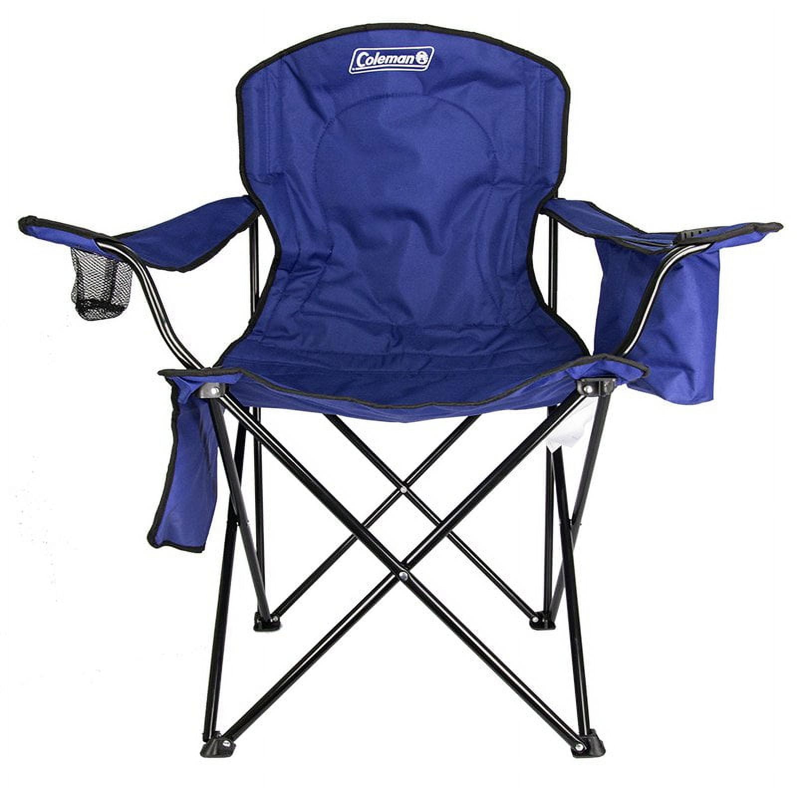 Coleman Camping Lawn Chair w Built In Cooler And Cup Holder Blue 2000020266 Walmart