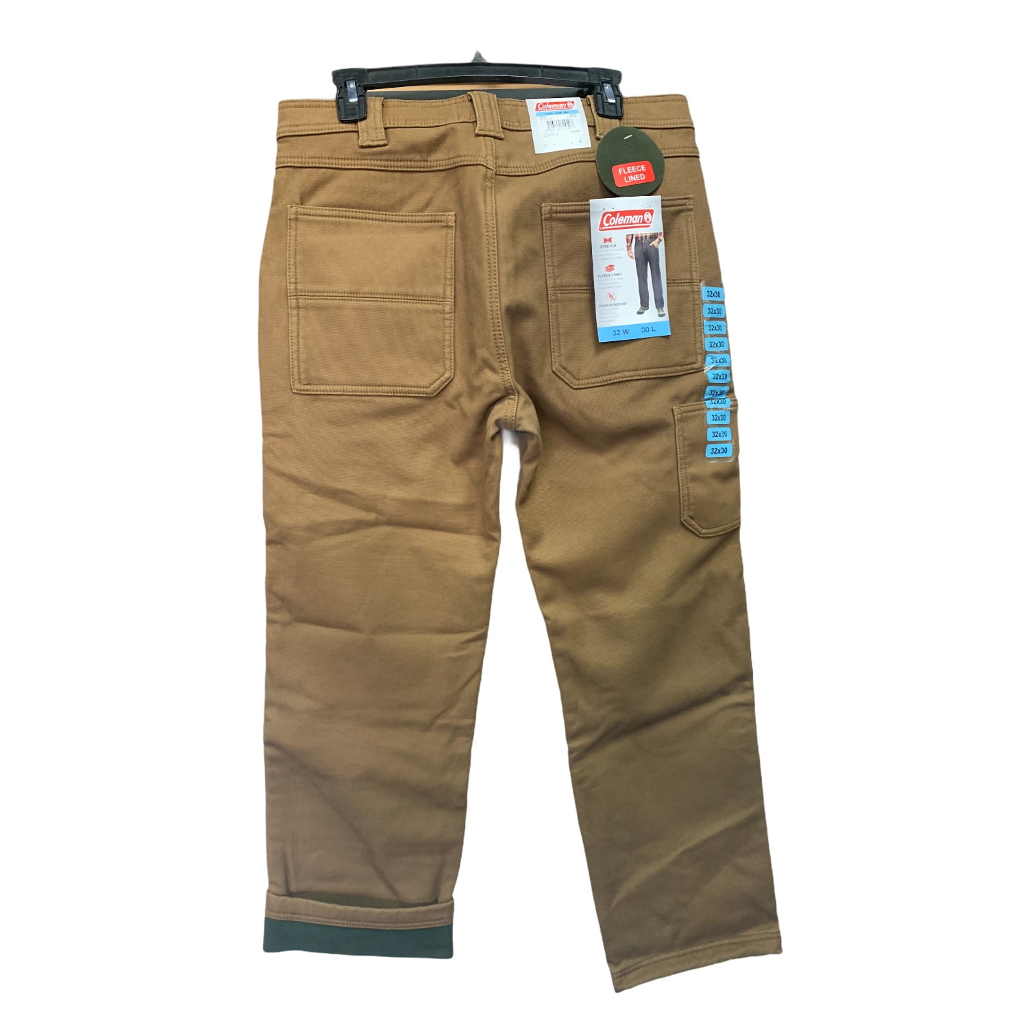 Coleman Fleece Lined Stretch & Tear Resistant Rugged Pants (Caramel, 32x30)  