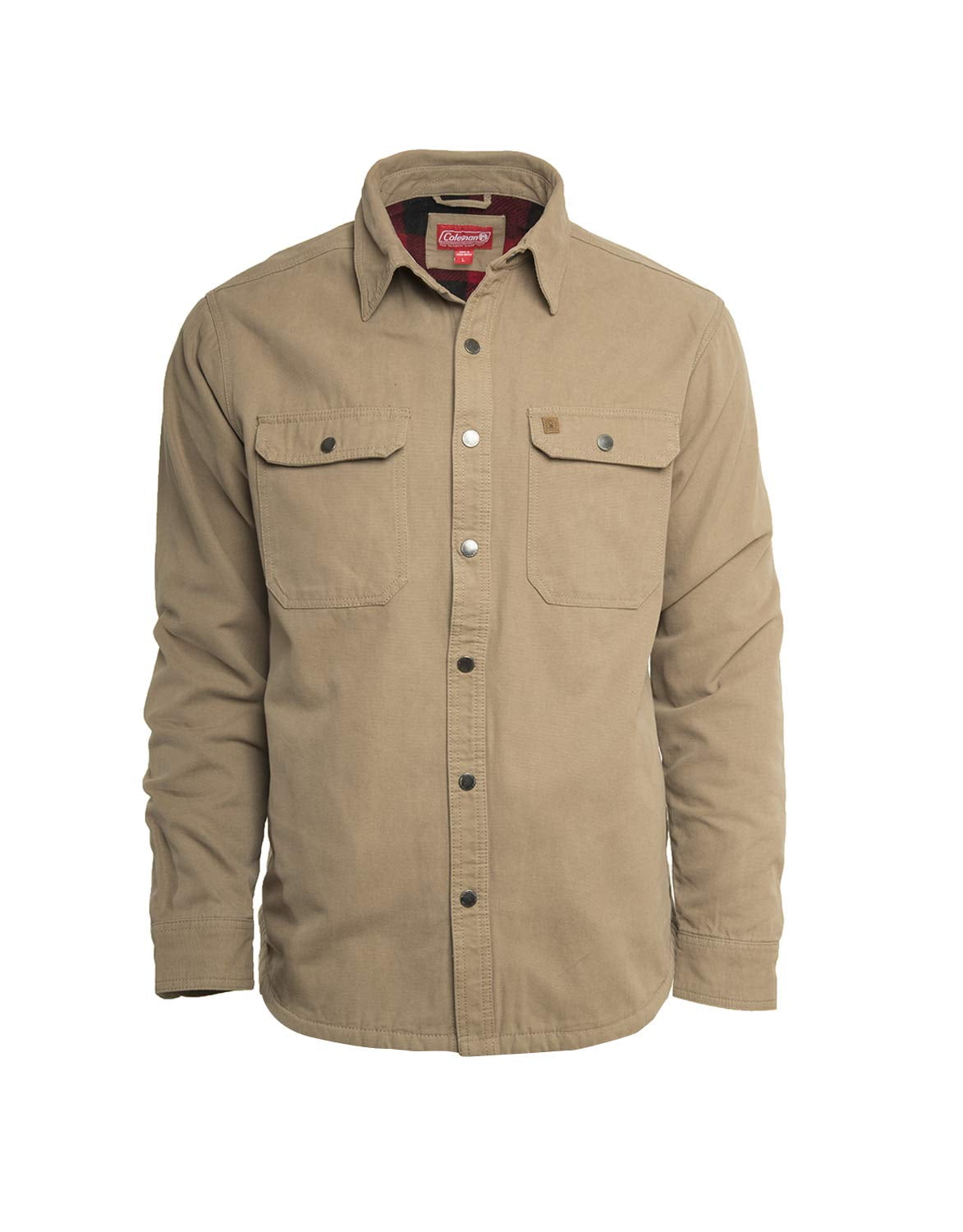 Coleman Fleece Lined Washed Canvas Shirt Jackets For Men (Medium, Driftwood)