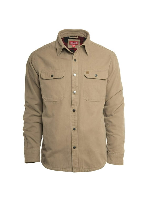Coleman Fleece Lined Washed Canvas Shirt Jackets For Men