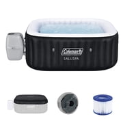Coleman Hawaii 4-6 Person AirJet Inflatable Hot Tub with EnergySense Cover, Black, 71x28